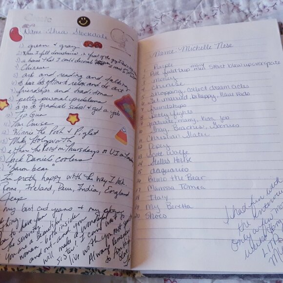 Vintage Personal Diary Sorority 1990's College University Teenagers - Picture 8 of 9